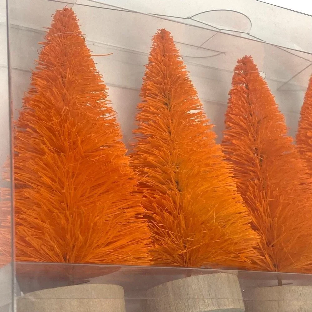 Target 4 Pk Orange Bottle Brush Tree Halloween Decorative Hyde & EEK! Boutique